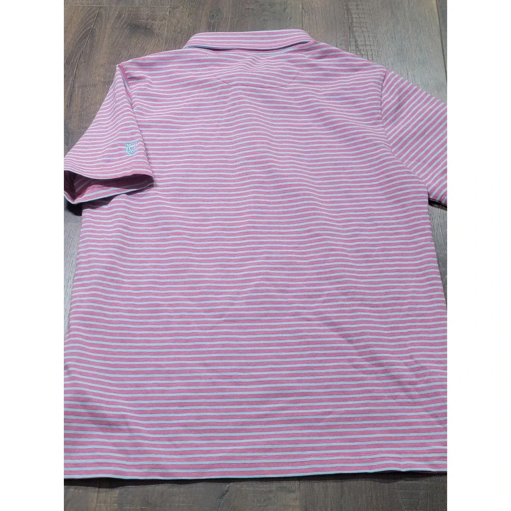 Johnnie-O Boys Hangin Out Striped Polo Shirt Lot of 2 Pink Blue Size 10 JBP02620
